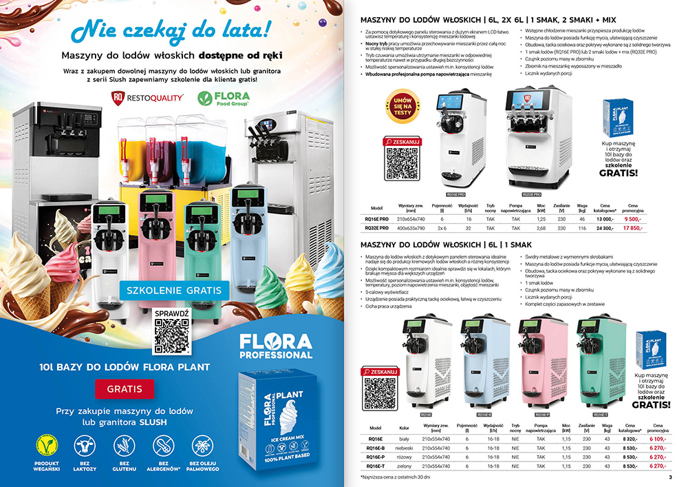 Rozkładówka gazetki reklamowej Resto Quality z reklamą i urządzeniami gastronomicznymi